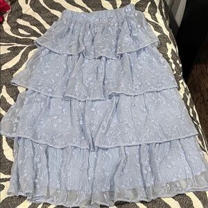 Altar'd State Blue Floral Maxi Skirt